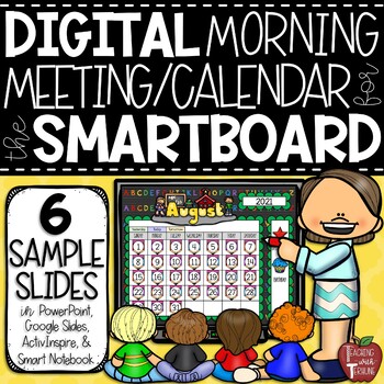 Preview of DIGITAL Morning Meeting Calendar Lessons for the Smartboard FREE SAMPLE SLIDES