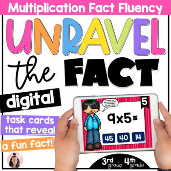 Preview of DIGITAL Multiplication Fact Fluency Task Cards | 3rd Grade | 4th Grade |