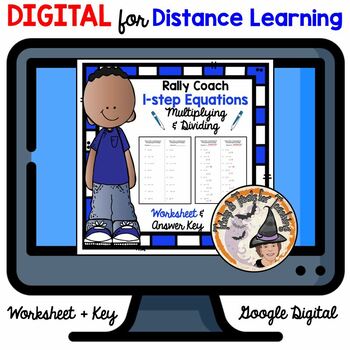 Preview of DIGITAL Multiplying Dividing 1 Step Equations Rally Coach Partners + Answer Key