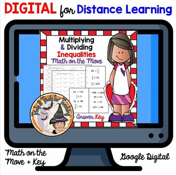 Preview of DIGITAL Multiplying and Dividing Inequalities Activity Math on the Move + KEY