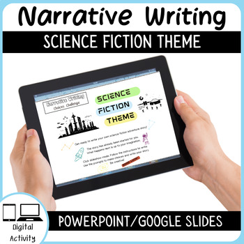 Preview of Digital Narrative Writing Activity with Interactive Prompts - Science Fiction