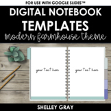 DIGITAL Notebook Templates: Modern Farmhouse Theme | Comme