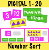 DIGITAL Number Sort 1-20 Digit and Word