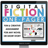 Digital One Pager Assignment For Fiction - Activity For An