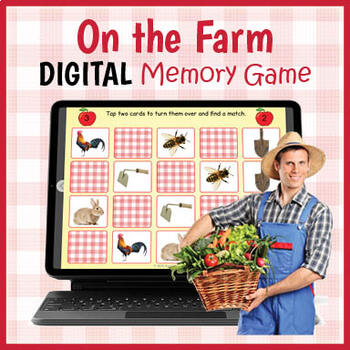 Preview of DIGITAL On the Farm Memory Matching Card Game