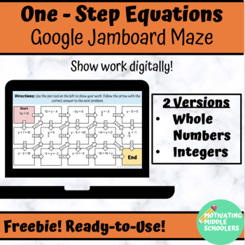 Preview of Solving One-Step Equations - Differentiated Google Jamboard