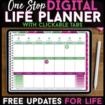 Preview of DIGITAL One Stop Life Planner - Google Drive, GoodNotes FREE UPDATES 2023 & 2024