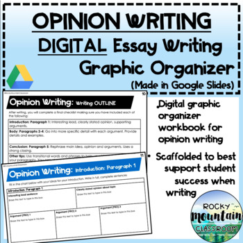 Preview of DIGITAL: Opinion Writing Graphic Organizer (Essay Writing)