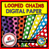 LOOPED CHAINS DIGITAL PAPER BACKGROUNDS RAINBOW CLIPART