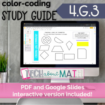 Preview of DIGITAL & PAPER: Color-Coding Study Guide: Line Symmetry
