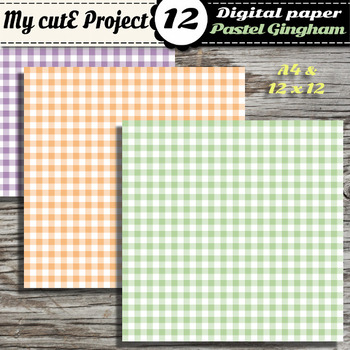 Pastel Gingham Digital Scrapbook Paper