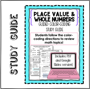 Preview of DIGITAL & PAPER: Color-Coding Study Guide: Place Value & Whole Numbers