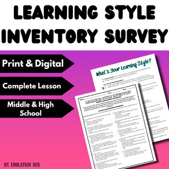 Preview of DIGITAL PDF Learning Style Inventory Survey Assessment Google Form Lesson