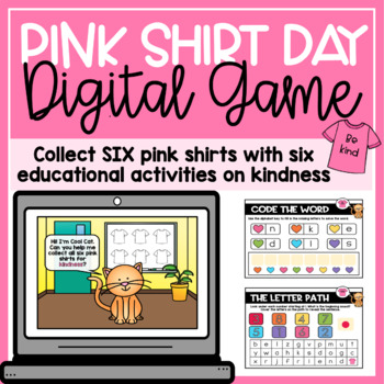 Preview of DIGITAL PINK SHIRT DAY: Interactive Kindness Game (6 Educational Activities)