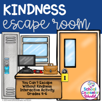 Preview of DIGITAL {PPT & GOOGLE DRIVE} SEL Lesson, Kindness Escape Room, Grades 4-6