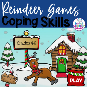 Preview of DIGITAL {PPT+GOOGLE DRIVE} SEL Lesson, Reindeer Games Coping Skills, Grades 4-6