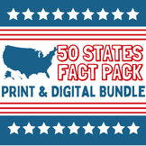 DIGITAL & PRINT 50 States Facts Pack BUNDLE | US Geography