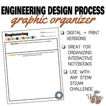 Preview of DIGITAL + PRINT Engineering Design Process Graphic Organizer- STEM Challenges