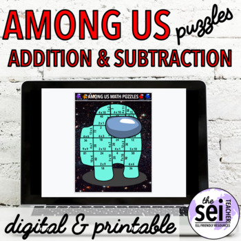 digital printable among us math activities addition and subtraction