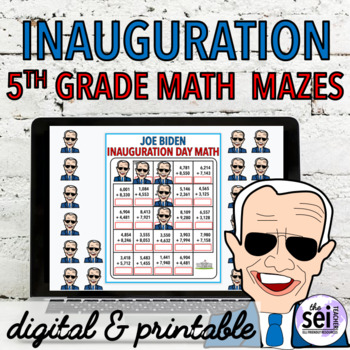 Preview of DIGITAL & PRINTABLE INAUGURATION DAY 2021 ACTIVITIES - JANUARY 5TH GRADE MATH