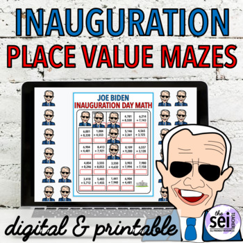 Preview of DIGITAL & PRINTABLE INAUGURATION DAY 2021 MATH - JANUARY PLACE VALUE