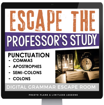 Preview of Punctuation Escape Room Bell Ringers - Comma, Semi-Colon, Apostrophe - Digital