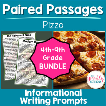 Preview of Digital Paired Passages Bundle: Differentiated 4th-9th Reading Level - Pizza