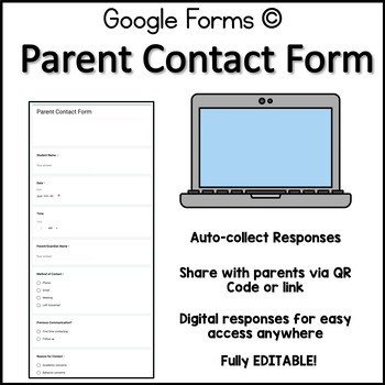 Preview of DIGITAL Parent Contact Communication Form