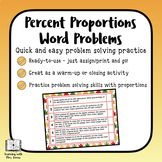 DIGITAL Percent Proportions Fall Themed Word Problems