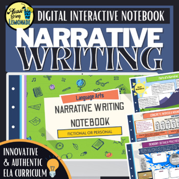 Preview of DIGITAL Personal/Fictional Narrative Writing Unit - Notebook - EDITABLE