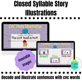 Preview of DIGITAL Phonics Activity- Decode and Illustrate CVC Word Sentences