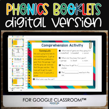 Preview of DIGITAL Phonics Booklets for Google Classroom™/Slides™ | Phonics Intervention