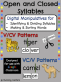 DIGITAL Phonics Open and Closed Syllables - Reading Lesson