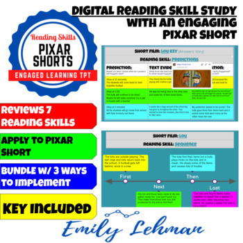 Preview of DIGITAL Pixar Short- Mixed Reading Review Project- Plot, Sequence, Flashback...