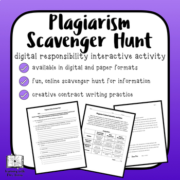 Preview of DIGITAL Plagiarism Scavenger Hunt and Contract Writing: Protecting Others’ Ideas
