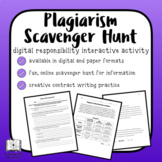 DIGITAL Plagiarism Scavenger Hunt and Contract Writing: Pr