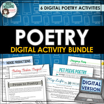 Preview of DIGITAL Poetry Activities - Writing, Analysis and Review 