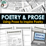DIGITAL Poetry Writing Activity - Comparing Prose to Poetry
