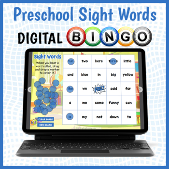 Preview of DIGITAL Preschool Sight Words Vocabulary Bingo Game