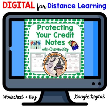 Preview of DIGITAL Protecting Your Credit Vocabulary Notes Financial Literacy