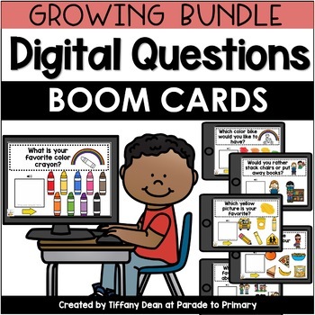 Preview of DIGITAL QUESTIONS - Bundle - Year Long - Boom Cards - Distance Learning