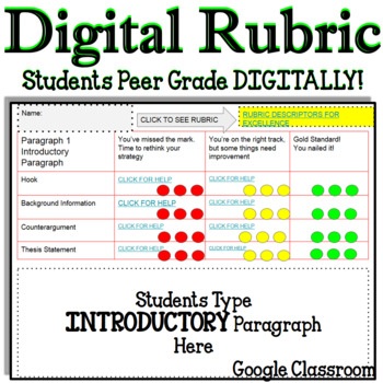 Preview of DIGITAL RUBRIC ARGUMENTATIVE ESSAY INTRODUCTORY PARAGRAPH FREE