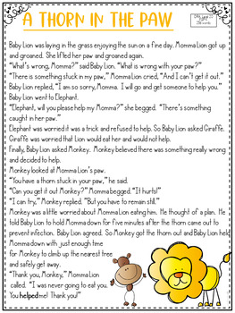 GOOGLE CLASSROOM Reading Comprehension Passages and Questions 2nd Grade