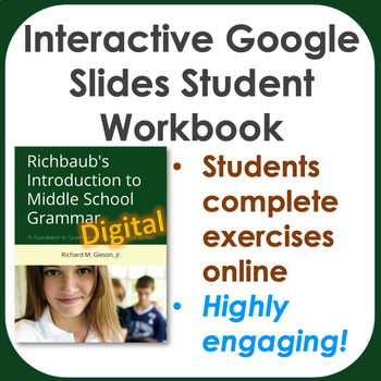 Preview of DIGITAL Richbaub's Introduction to Middle School Grammar STUDENT Workbook