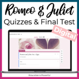 DIGITAL Romeo and Juliet Quizzes and Final Test with Googl