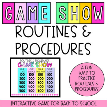 Preview of DIGITAL & EDITABLE Routines & Procedures Interactive Game Show | Back To School