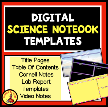 Preview of DIGITAL SCIENCE NOTEBOOK TEMPLATES Slides, Class and Cornell Notes, Lab Reports