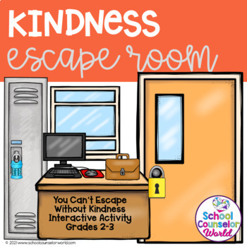 Preview of DIGITAL SEL {PPT + Google Drive} Lesson, Kindness Escape Room Grades 2-3