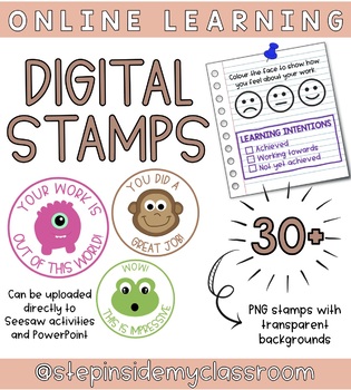 Preview of DIGITAL STAMPS FOR ONLINE LEARNING | PNG Files with Transparent Backgrounds
