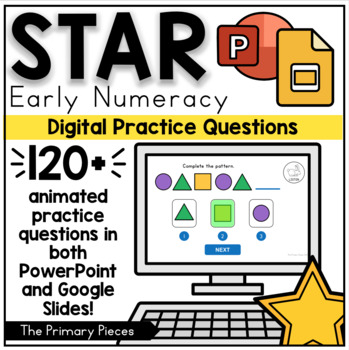 Preview of DIGITAL STAR Early Numeracy Test Prep Practice Questions STAR Early Literacy